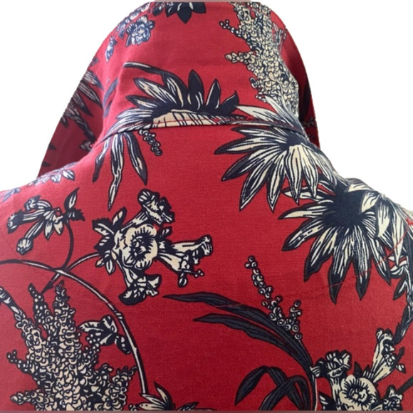 APPLESEEDS ROSE & NAVY FLORAL WESTERN STYLE JACKET W BUTTON FRONT & CUFF EUC L - Picture 4 of 9